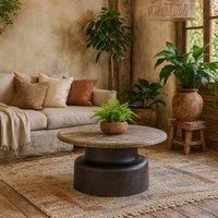 Wyld Haus Les Orangers Round Marble Coffee Table in Black