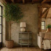 Wyld Haus Thuy Grey Half Moon 3 Tier Console Table