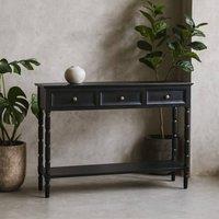 Wyld Haus Ploumanach 3 Drawer Black Wooden Console Table with Lower Shelf