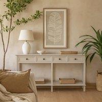 Wyld Haus Rochemaure 4 Drawer Console Table with Bottom Shelf White
