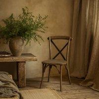 Wyld Haus Eglise Arched Cross Back Elm Dining Chair in Brown