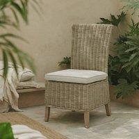 Wyld Haus Sorrento Wicker Dining Chair with Removable Cushion Beige