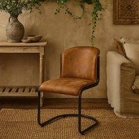 Wyld Haus Germain Arched Tan Brown Upholstered Leather Look Dining Chair