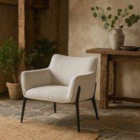 Wyld Haus Nashville White Upholstered Accent Armchair Black Metal Legs