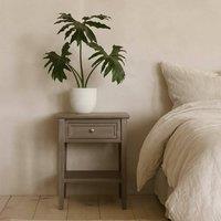 Wyld Haus Laurelbrook Grey 1 Drawer Wood Side Table with Bottom Shelf