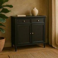 Wyld Haus Thalassa Black Solid Wood Cabinet 2 Drawers 2 Doors