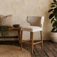 Wyld Haus Modena Upholstered Grey Bar Stool with Wooden Legs