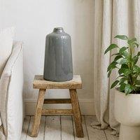 Wyld Haus Bloomwood Grey Glazed Round Bottle Ceramic Vase Crackle Effect