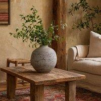 Wyld Haus Sunvale Weathered Stoneware Round Ceramic Vase in Stone