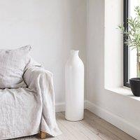 Wyld Haus Sagebloom White Crackle Glazed Ceramic Bottle Vase