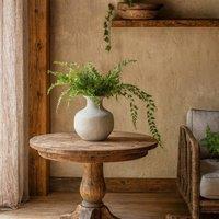 Wyld Haus Terra Stoneware Squat Textured Vase in Stone