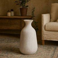 Wyld Haus Terra White Stoneware Bottle Vase Textured Stone Finish