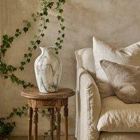 Wyld Haus Marble Glaze Tall Ceramic Vase in White