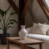 Wyld Haus Marble Glaze Tall Large Ceramic Vase in White