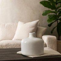 Wyld Haus Sagebloom White Crackle Glazed Short Ceramic Bottle Vase