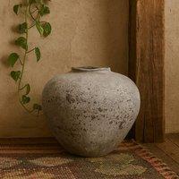 Wyld Haus Sunvale Large Weathered Stoneware Ceramic Vase in Stone