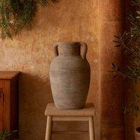 Wyld Haus Siena Amphora Stoneware Vase Tall Soft Brown with Handles