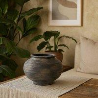 Wyld Haus Bramble Dark Aged Squat Layered Ceramic Vase Black