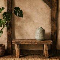 Wyld Haus Kala Rustic Ceramic Short Bottle Vase in Grey