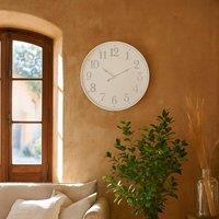 Wyld Haus 80cm Minimalist White Wall Clock with Bold Grey Numerals