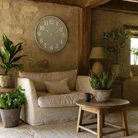 Wyld Haus 80cm Grey Minimalist Wall Clock with White Numerals