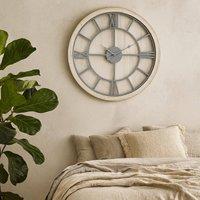 Wyld Haus White Washed Round Rustic Grey Skeleton Wall Clock