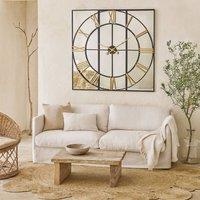 Wyld Haus Square Industrial Mirror Clock with Roman Numerals in Black