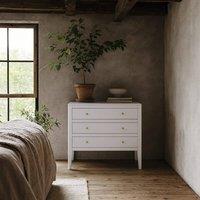 Wyld Haus Cordoba 3 Drawer Chest White Wood Grain with Brass Knobs