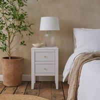 Wyld Haus Rosemary White Wood Grain Two Drawer Bedside Table