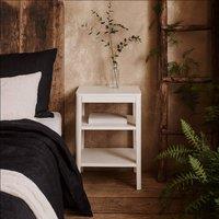 Wyld Haus Itacare White Wood Grain Two Shelf Bedside Table