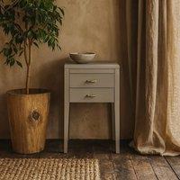 Wyld Haus Fortaleza Mist Grey Wood Grain 2 Drawer Bedside Table