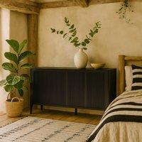 Wyld Haus Modena Large Black Ribbed Wood Sideboard