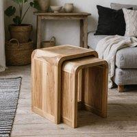 Wyld Haus Los Angeles Reclaimed Wood Nesting Tables Set of 2 in Brown