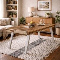 Wyld Haus Los Angeles Large Reclaimed Wood & Metal Dining Table in Brown