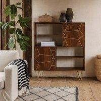 Wyld Haus Bandung Dark Mango Wood Storage Cabinet 4 Shelves 2 Doors in Brown