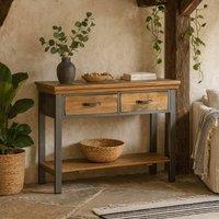 Wyld Haus 2 Drawer Acacia Console Table L115 x D40 x H77cm in Brown