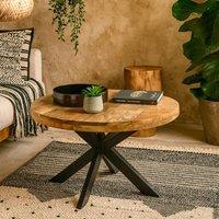 Wyld Haus London Mango Wood Coffee Table with Industrial Metal Legs in Brown