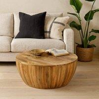 Wyld Haus London Natural Mango Wood Drum Coffee Table in Brown