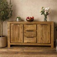 Wyld Haus California Solid Mango Wood Large Sideboard 2 Doors 3 Drawers in Brown