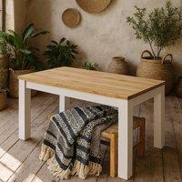 Wyld Haus Bramblecroft Extending Dining Table White Base Riviera Oak Top