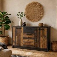 Wyld Haus Whimwick 3 Door 1 Drawer Cabinet Walnut & Dark Matera Grey