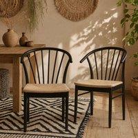 Wyld Haus Buenos Aires Set of 2 Black Wood Dining Chairs