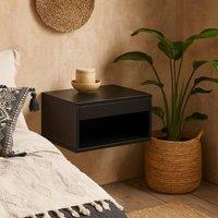 Wyld Haus Cholet Square Bedside Table with 1 Drawer Black
