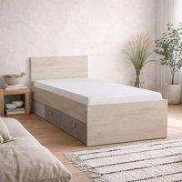 Wyld Haus Rosemary 3ft Single Bed Light Walnut with Headboard & 1 Drawer in Natural