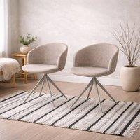 Wyld Haus Valley Beige Boucl Swivel Dining Chair