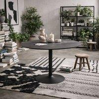 Wyld Haus Ibiza 110cm Black Round Dining Table Black Base