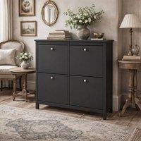 Wyld Haus Gossmere Matt Black 4 Door Shoe Cabinet