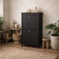 Wyld Haus Gossmere Matt Black 2 Door Shoe Cabinet