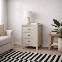 Wyld Haus Gossmere Natural Cashmere Bedside Table 3 Drawers in Cream