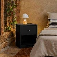 Wyld Haus Tainan Black Bedside Table 1 Drawer 1 Shelf